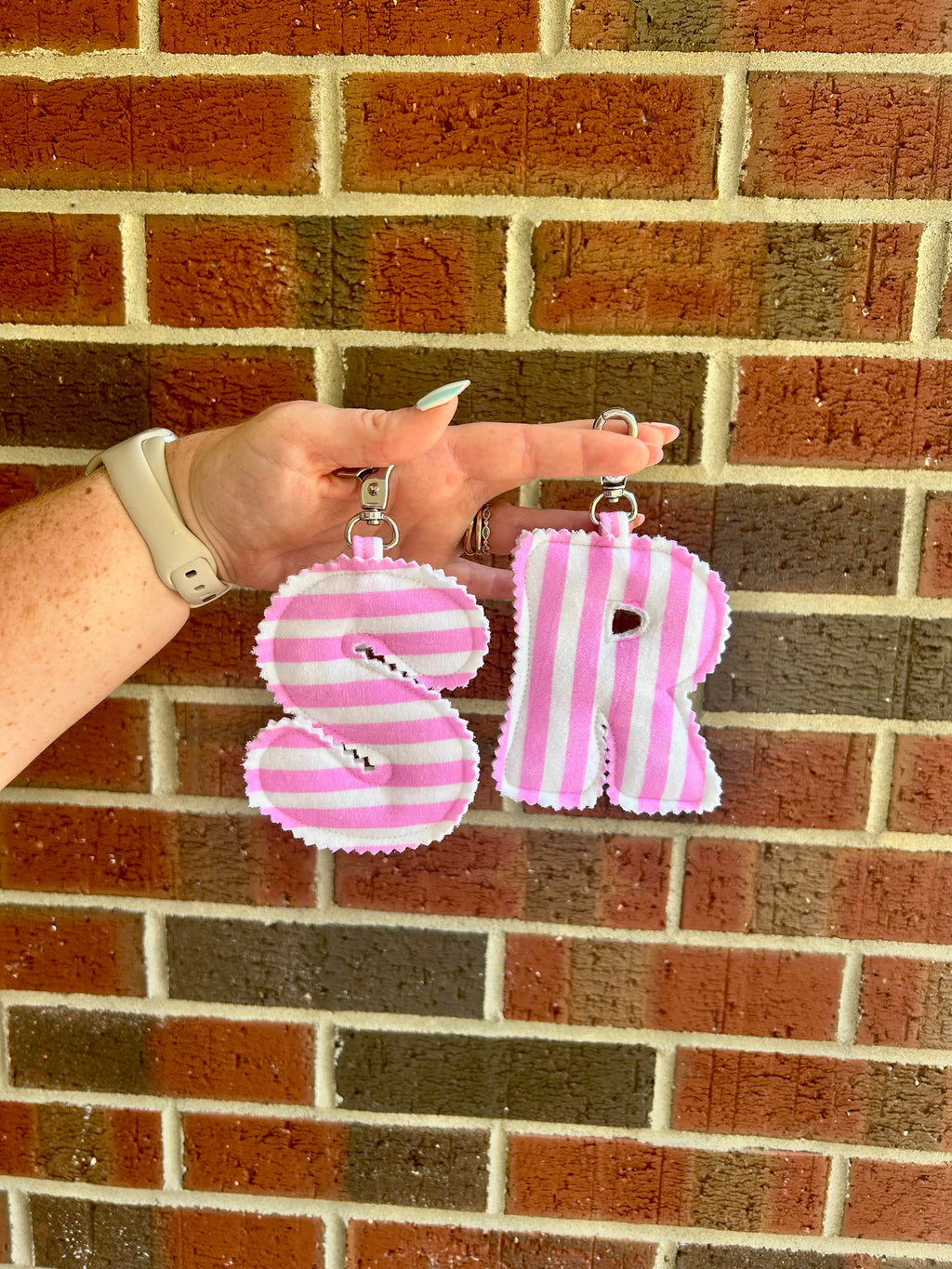 Custom Fabric Initial Keychain