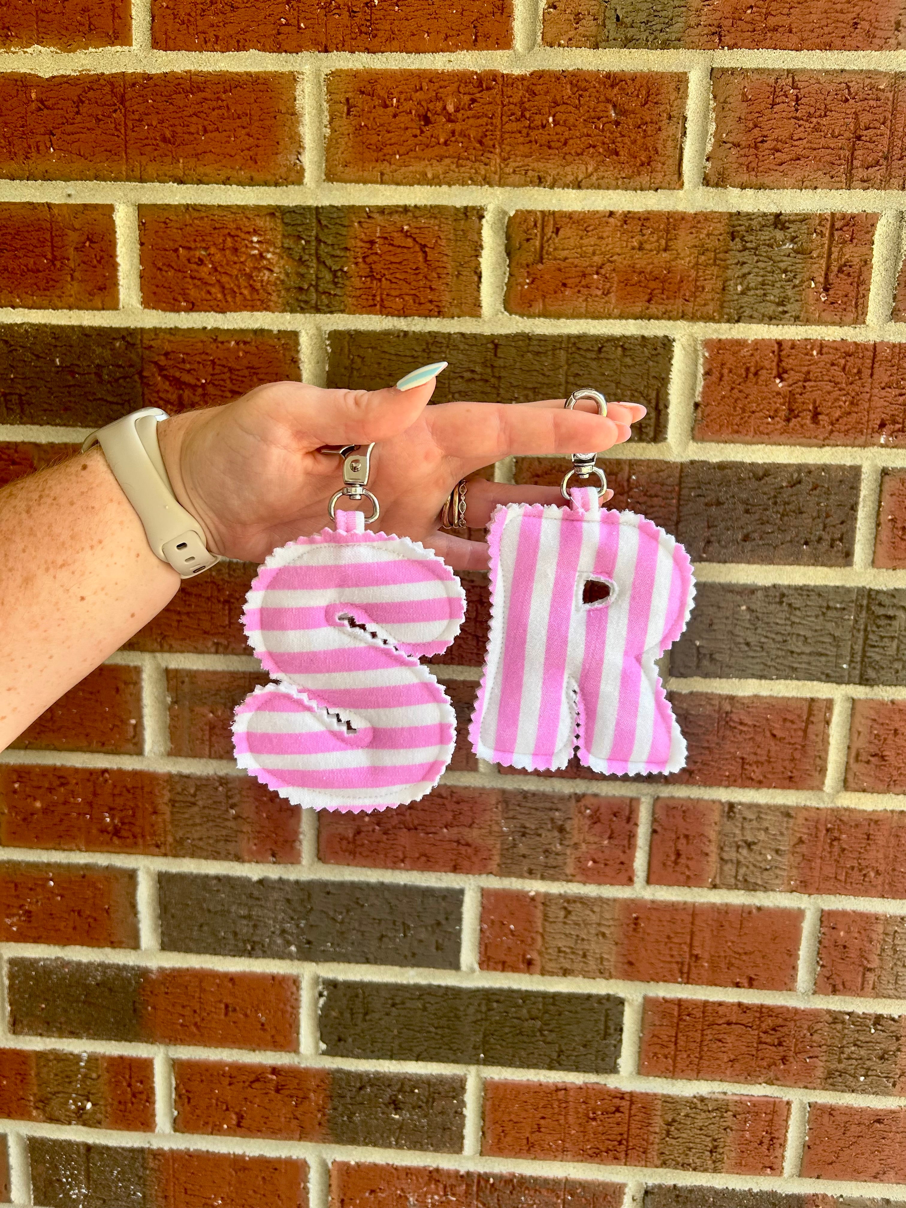 Custom Fabric Initial Keychain